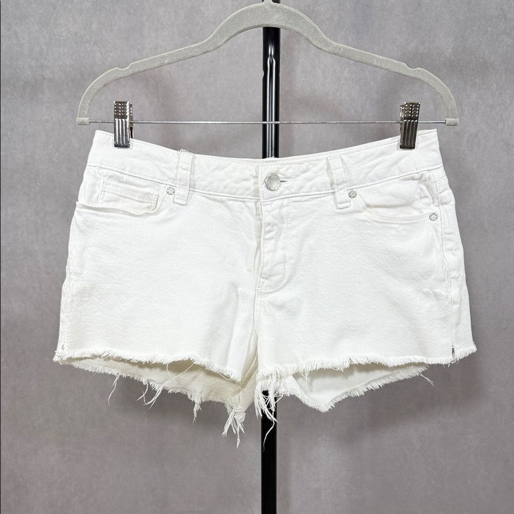 A.N.A. Low-Rise White Cut-off Shortie Denim Shorts